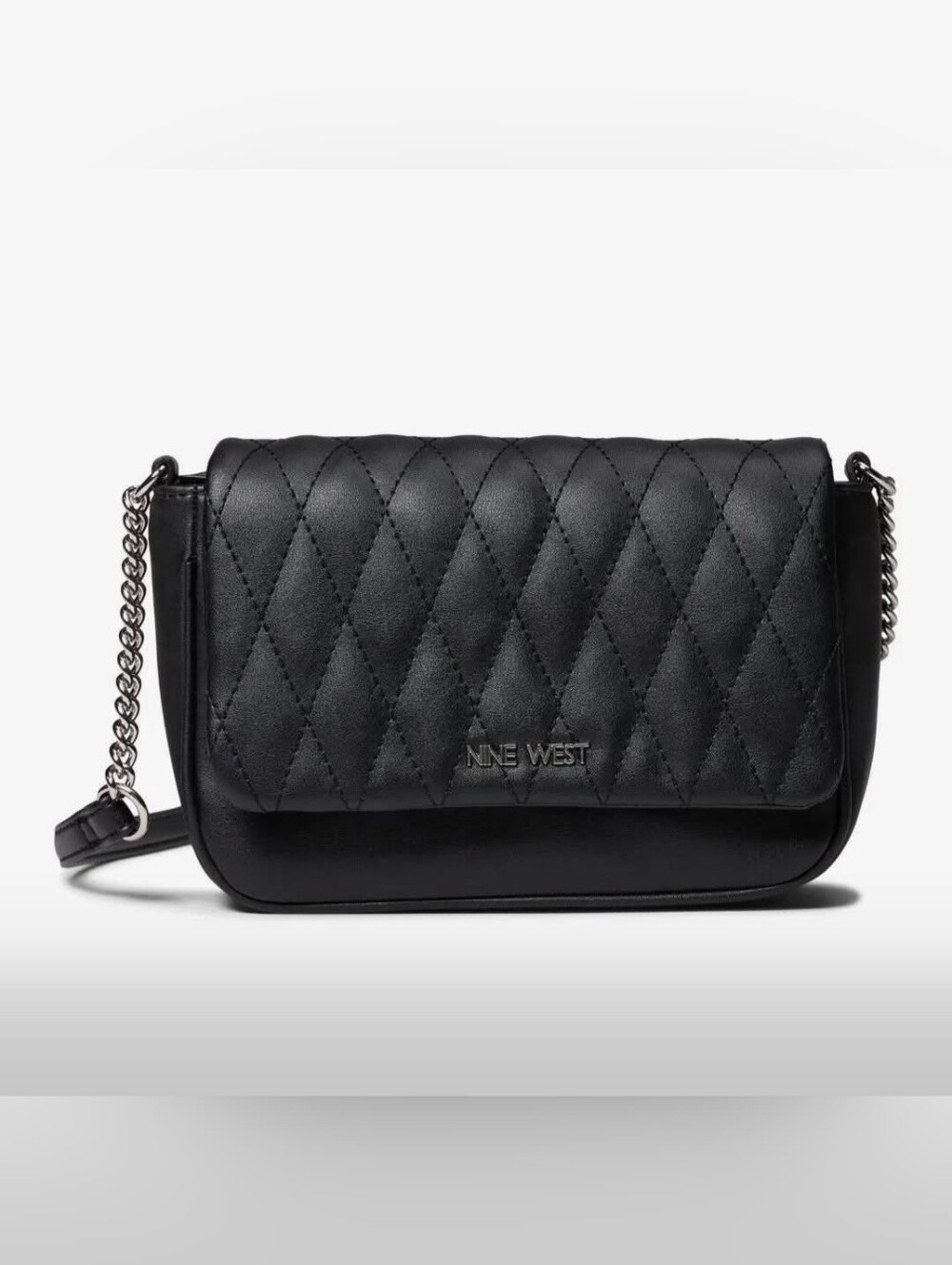 Nine West black quilted design crossbody bag- EUC